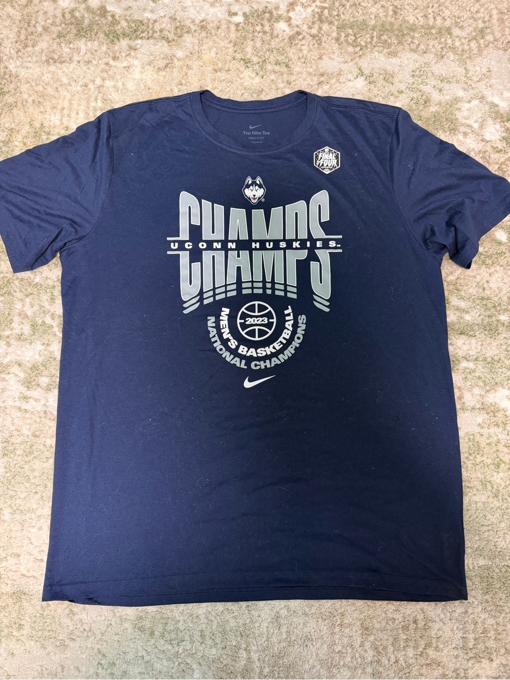Nike XLT UConn Huskies 2023 National Championships CHAMPS Official T-Shirt